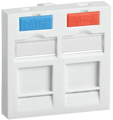 ИТК Вставка 45x45мм для 2-x модулей Keystone Jack с маркером
