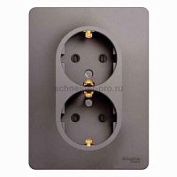 ШЭ Глосса Роз. 2-я с/у с/з 16А (платина, с/рамкой) GSL001224 (10шт/уп)