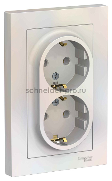 ШЭ Атлас Роз. 2-я с/у с/з 16А, (с/рамкой, жемчуг) ATN000424 (6шт/уп)