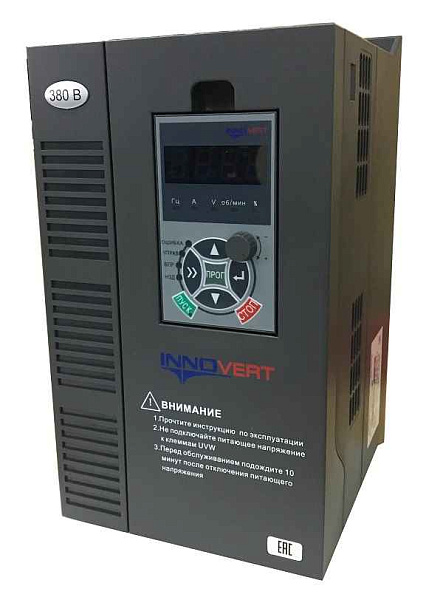 Частотный преобразователь Преобразователь частоты векторный INNOVERT ITD752U43B3 (7,5 кВтx380 В), выходной ток 17 А INNOVERT