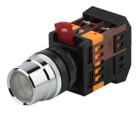 Кнопка ABLF-22 белый 240В d22мм неон 1з+1р ИЭК