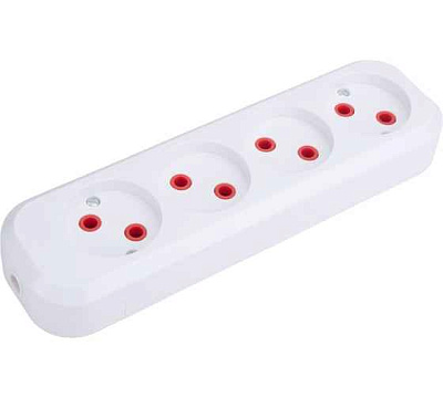 Колодка розеточная 4 гнезда без з/к АБС пластик, белая NCA-BL01-04-X-WH Navigator  61587