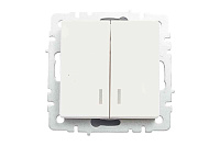 ИЭК Брайт Выкл. 2-кл. с индикацией 10А ВС10-2-1-БрБ белый IEK