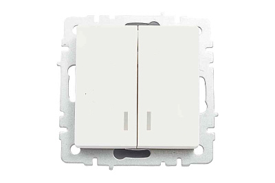 ИЭК Брайт Выкл. 2-кл. с индикацией 10А ВС10-2-1-БрБ белый IEK