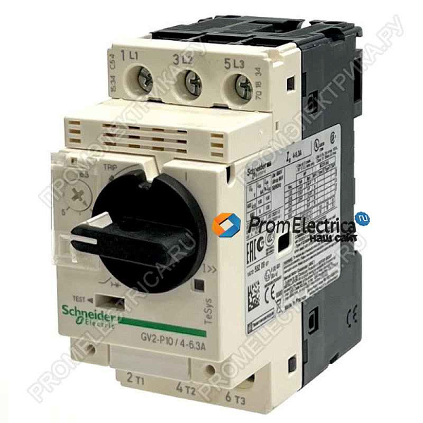 Автоматический выключатель GV2P10 АВТ. ВЫКЛ С КОМБ. РАСЦЕП. 4-6,3А Schneider