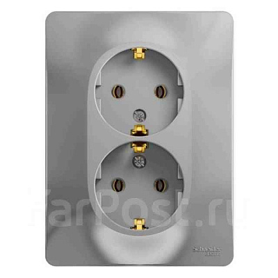 ШЭ Глосса Роз. 2-я с/у с/з 16А (алюминий, с/рамкой) GSL000324 (10шт/уп)