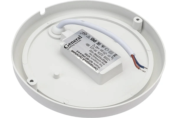 ДПБ/ДПП  9Вт круг бел. 6К IP65 GCF-9BT-IP65-R-6-B General 437551