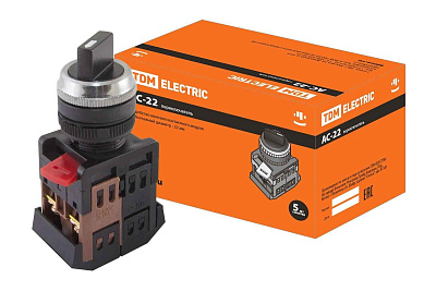 Переключат. AС-22 на 2 фиксир.положения  I-O 1з+1р ИЭК