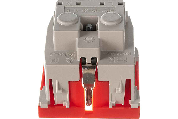 Кабель-канал  Розетка с з/к 2к (2мод.) красная РКС-20-32-П Праймер ИЭК