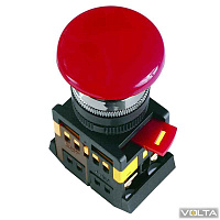Кнопка AEА-22 "Грибок" красный d22мм 1з+1р ИЭК РФ