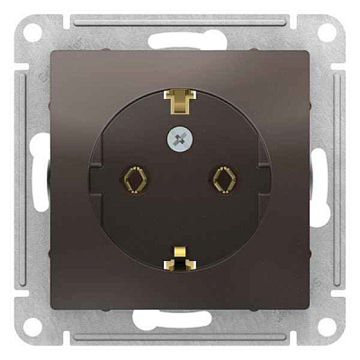 ШЭ Атлас Роз. 1-я с/у с/з з/шт с крышкой, 16А, IP20, (б/рамки, мокко) ATN000646 (10шт/уп)