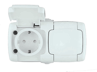 ШЭ Рондо Роз. 2-я о/у с/з з/шт 16А IP44 (белый) RA16-227B-BI (5шт)