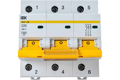 Автомат (ВА 47-100) 3п  25А (C) ИЭК