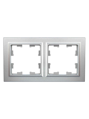 ИЭК Брайт Рамка  2-я РУ-2-БрА алюминий IEK