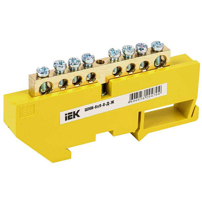 Шина нулевая на DIN-изол ШНИ-6x9-10-Д-Ж ИЭК
