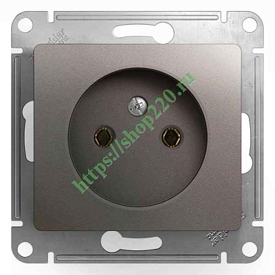 ШЭ Глосса Роз. 1-я с/у без/з 16А (платина, б/рамки) GSL001241 (5шт/уп)