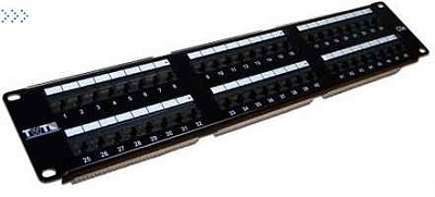 Патч-панель TWT 48 портов, UTP, кат.6, 2U