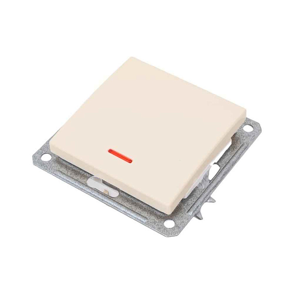 ШЭ 59 Выкл. 1кл. с/у с самовозвр. с инд. 16А (сл.кость, с/рамкой)(10шт) VS116-151-28