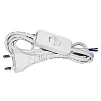 Шнур 2x0,75 (2,0м) УШ-1КВ  с выкл. и вилкой (белый) ИЭК