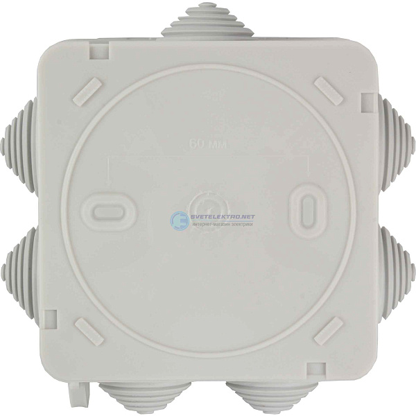 Коробка расп. о/п 100x100x50  IP55 7вводов с крыш. HEGEL  КР2604   (74шт/уп)