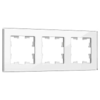 ИЭК Брайт Рамка  3-я РУ-3-2-БрБ стекло бел. IEК