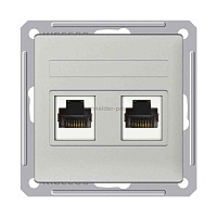 ШЭ 59 Роз. телеф.двойная  с/у RJ11 (мат.xром, б/рамки)(10шт) RSI-251TT-5-86