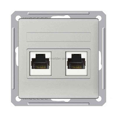 ШЭ 59 Роз. телеф.двойная  с/у RJ11 (мат.xром, б/рамки)(10шт) RSI-251TT-5-86