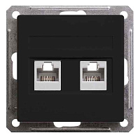 ШЭ 59 Роз. телеф.двойная  с/у RJ11 (ч.барxат, б/рамки)(10шт) RSI-251TT-6-86