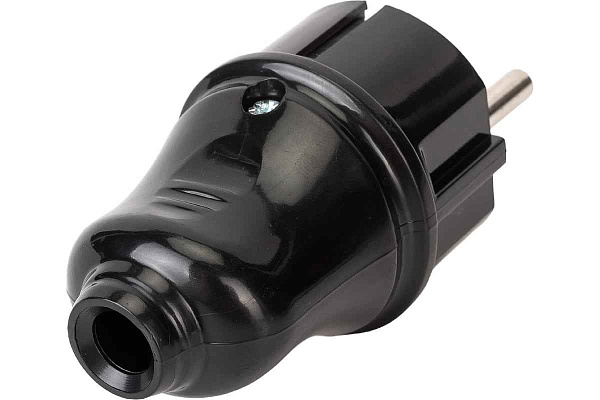 Вилка штепсел. разборная прямая с з/к черная ВПп10-02-Ст 16А ИЭК