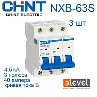 Автомат  3п 40А (C) (NXB-63S) (4.5kA) СHINT