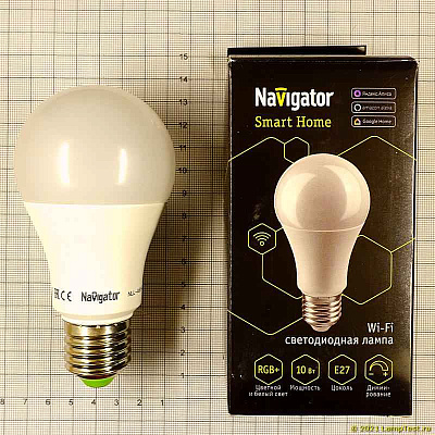 Лампа ЛЕД  E27 10Вт УМНАЯ NLL-A60-10-230-RGBWWW-E27-WIFI Navigator 14554