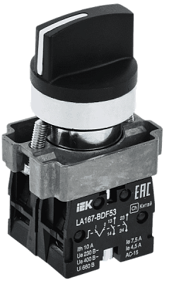 Переключат. LA167-BDF53 3 полож. 2NO черный ИЭК