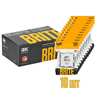 ИЭК Брайт Роз. 1м с з/к без з/ш 16А РС11-1-0-БрКр беж. IEK