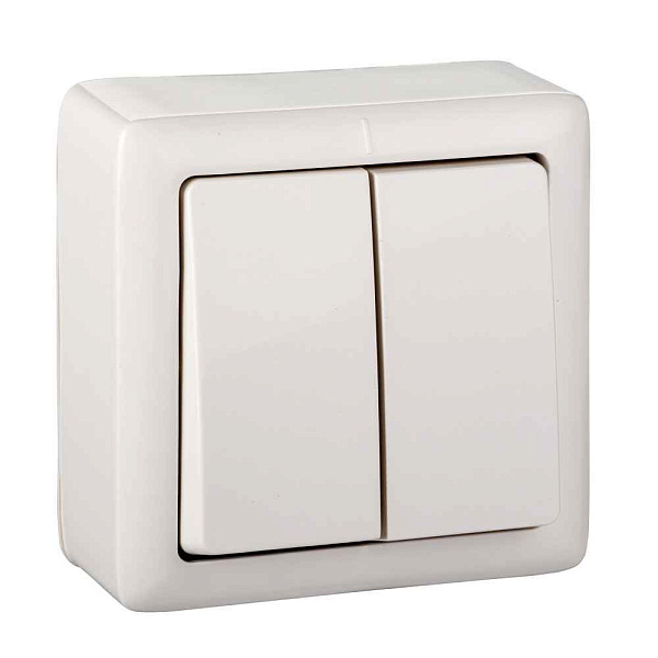 ШЭ xит Выкл. о/у 2кл. с изол. пл. 6А (белый)(156шт) VA56-232I-B