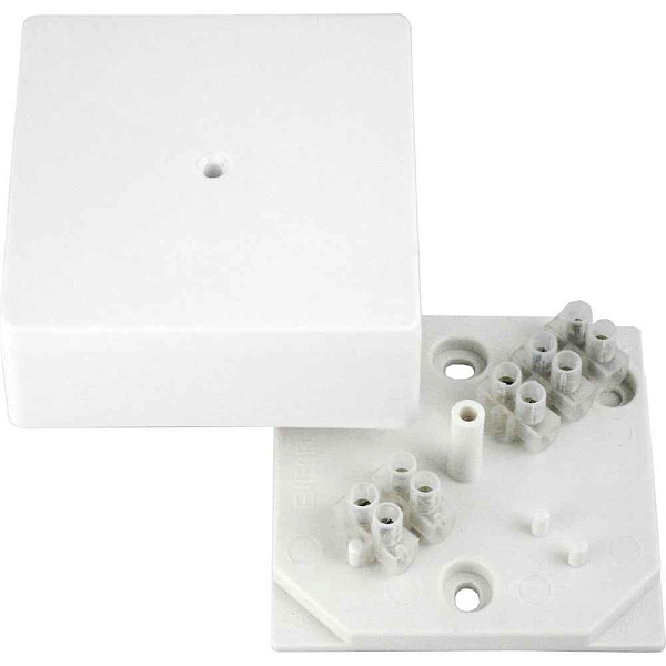 Коробка расп. о/п  75x75x30 с клеммн  HEGEL  КРК2702   белая (60шт/уп)