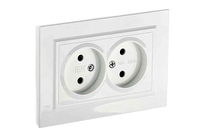 ИЭК Брайт Роз. 2-я без з/к/ш 10А в сб. РС12-2-БрБ бел. IEK