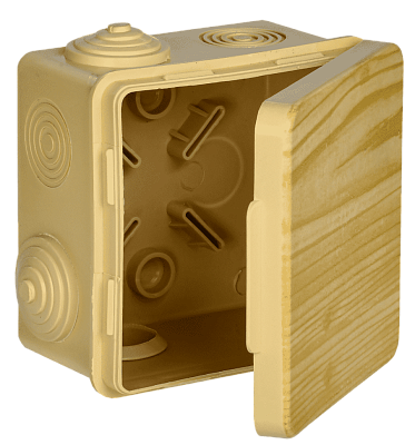 Коробка распаячная КМ о/п  80x80x50мм с откидной крышкой сосна IEK