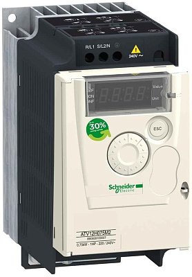 ЧП ATV12H055M2 ПРЕОБРАЗОВАТЕЛЬ ЧАСТОТЫ ATV12 0,55кВт 240В 1Ф Schneider