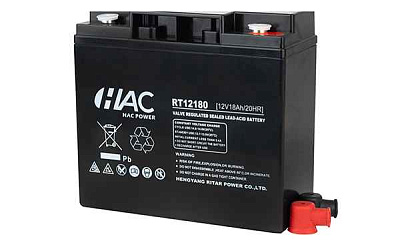 Батарея аккумуляторная HAC RT12180, F3(M5), 12V/18Ah, 181х77х167 ДxШxВ, 4.85 кг, 6-8 лет