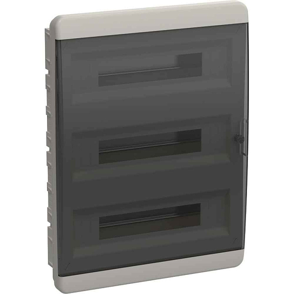 БОКС  ЩРН-П  (пласт.)54 черн. прозр. дверь (535x398x102) IEK TEKFOR