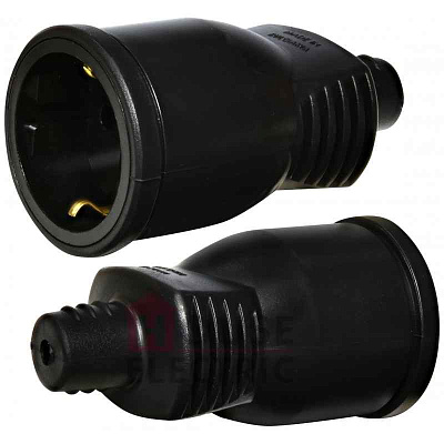 Розетка каучук  переносная 1 м 2P+PE 16А 220В черная Navigator, 61369, РФ