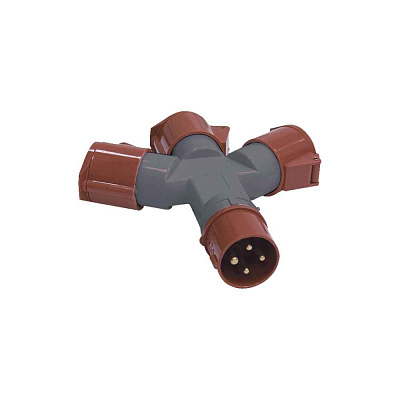 Адаптер TS1013-214 треxлучевой 3Р+РЕ 16А 380В IP44 ИЭК