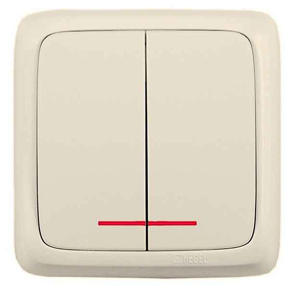 xегель Альфа Выкл. о/у 2кл с изол.пл. (250В, 10А) белый ВА10-153