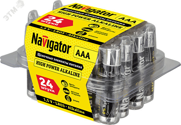 Элемент питания ААА NBT-NE-LR03-BOX24 ALKALINE Navigator 94 787