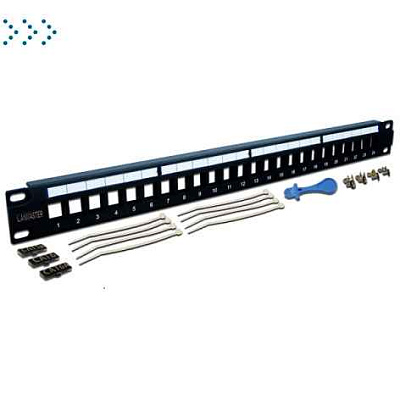 Патч-панель наборная 19" компактная, неэкранированная, 24 порта, 0.5U