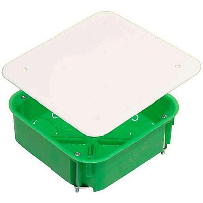 Коробка расп. с/п г/к с крыш.  (мет.лапки) 113x113x45 IP30 HEGEL  КР1201  (100шт/уп)