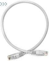 Патч-корд TWT UTP кат.6, с заливными колпачками, 0.5 м, серый