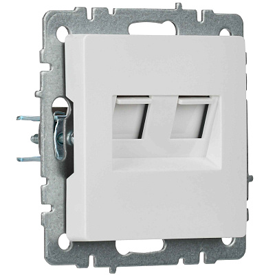 ИЭК Брайт Роз. комп. 2-ая RJ11+RJ45 кат.5E РК/Т12-Бр.Ж жемч IEK