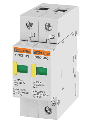 Разрядник ОПС1-D 2р (In=5kA, Un=230B, Im=10kA)  ИЭК