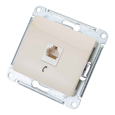 ШЭ Глосса Роз.телеф. с/у RJ11 (беж, б/рамки) GSL000281T (10шт/уп)